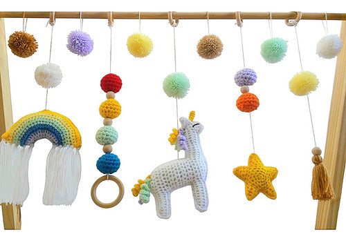 Baby Gym Nordic Montessori Unicorn Rainbow - Gimnasio Para Bebe Nordico Montessori Unicornio Rainbow