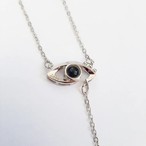 Burdah Delicate Necklace I Love You in 100 Languages Silver Eye 1