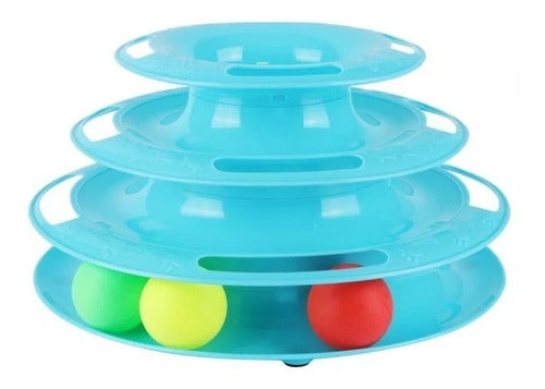 Interactive Cat Entertainment Track 24x14cm with 3 Balls 0