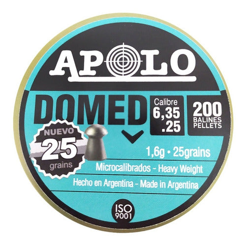 Apolo Domed 6.35mm 25g Airgun Pellets for Small Game Hunting 1