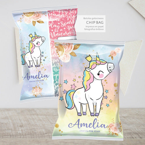 Personalized Unicorn Party Favor Bags Set of 10 3