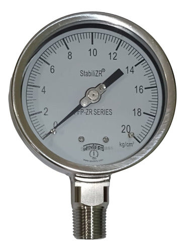 Winters Manometer 20 Kg/cm2. 4puLG. Cl 1% Full Inox 0