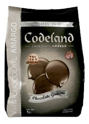 Chocolate Cobertura Amargo Top Crem 72% Codeland X 1k 0