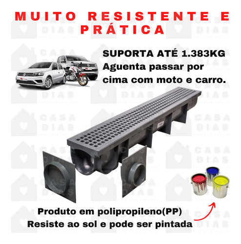 Ralo Linear Calha Para Piso Com Grelha Mallton 1,00 C/ 7unid 5