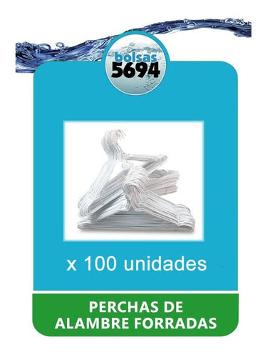 Perchas De Alambre Forradas Blancas X 100 U. Resistentes 1