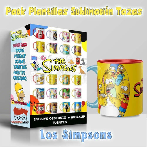 250 Plantillas Tazas Diseños Los Simpsons Sublimación Tazon 0