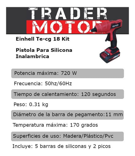 Einhell TE-CG 18 LI SOLO Wireless Glue Gun Kit 1