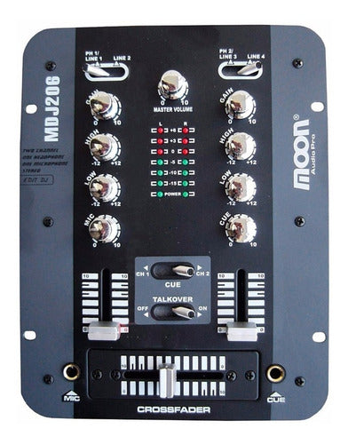 Moon Mixer DJ MDJ-206 5 Channels Compact Ideal for Virtual DJ 0