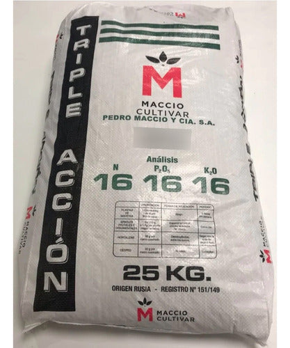 Fertilizante Triple 16 Césped, Jardín, Huerta (25 Kg) 2