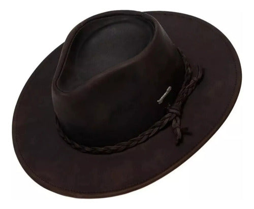 Australian Lagomarsino Waxed Leather Hat 0