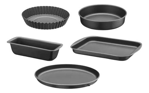 Tramontina 5-Piece Teflon Bakeware Set: Roasting Pans, Pizza Pan, and Tarteras 0