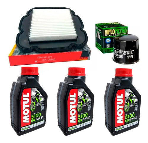 HIFLOFILTRO + WEGA + MOTUL Kit Filtros + Aceite Motul 5100 X 3 Suzuki V Strom 1000 Ryd 0