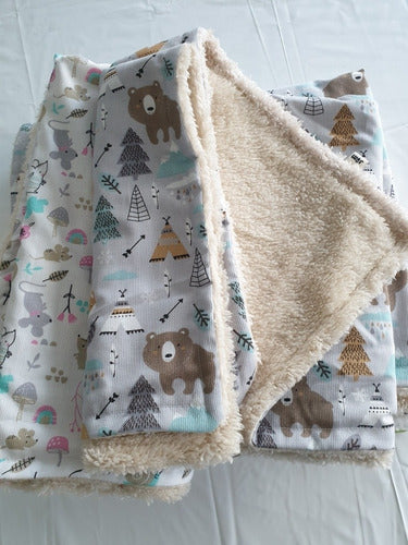 ML Soft Baby Receiving Blanket with Lamb Print 1