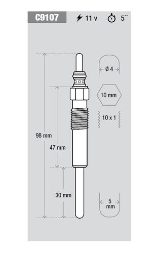 Kessel Bujía Precalentamiento Compatible Con VW Audi Jeep Chrysler 1