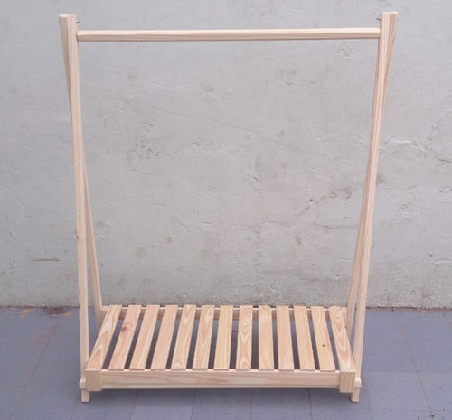 Creaciones Gere Folding Pine Coat Rack 160 X 100 X 40 cm with Shelf 1