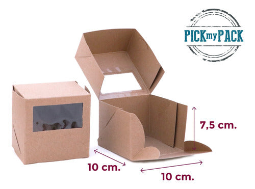 Pick My Pack 50 Mini Cake Boxes With Window + 50 Bases 9 Cm 5