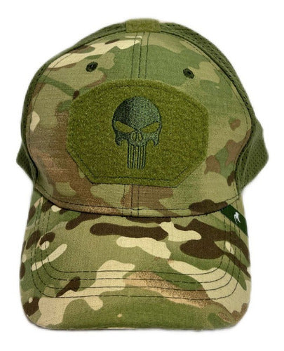 Adjustable Punisher Cap with Velcro and Red Eagle Claw 0