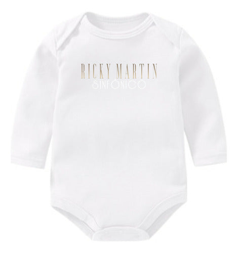 Custom Long Sleeve Baby Bodysuit Ricky Martin 0