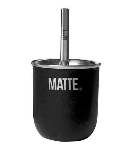 Mate Stainless Steel Steel Thermal + Lambilla Large Matte - Mate Acero Inoxidable Steel Termico + Bombilla Large Matte