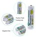 Geilienergy - Pilas Recargables Aa Ni-cd De 1000 Mah, Pilas 2