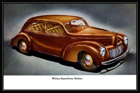 Willys Speedway Sedan 1940 Cars - Print 45x30 Cm 1