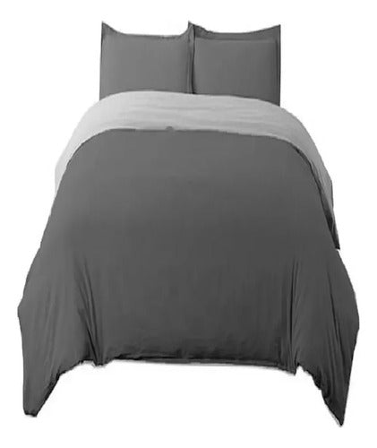 Reversible Queen Size Duvet Cover with Pillowcases 220x240 cm 3