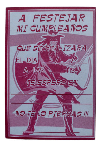 2 Antiguas Tarjetas Invitacion De Cumpleaños De El Zorro 1