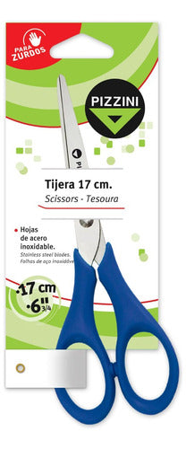 Pizzini 17 cm Left-Handed Scissors with Plastic Handle 0