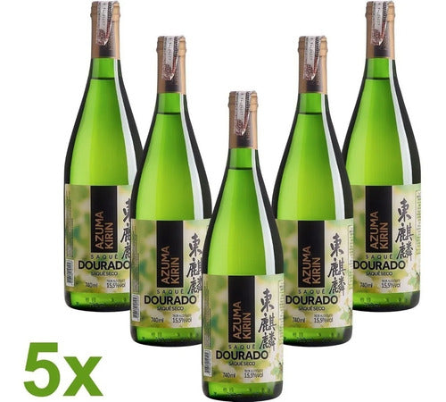 5x Saquê Dourado Seco - Azuma Kirin 740ml Garrafa Sake 0