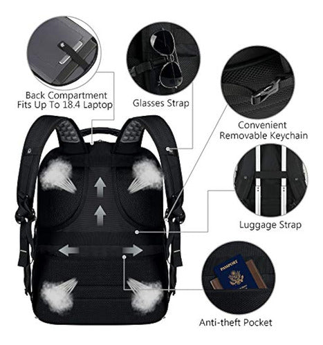 Veckuson 18.4 Inch Extra Large Gaming Laptop Backpack with USB Charging Port 3