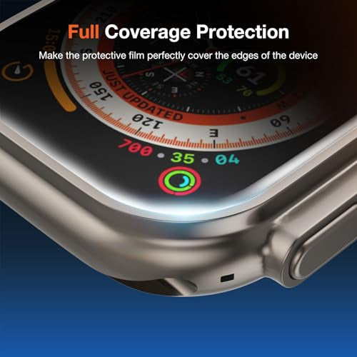 Kuzoom Full Coverage Screen Protector for Apple Watch Series 9/8/7 49mm 5