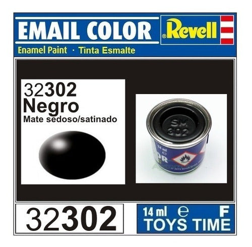 Revell Enamel Matte Paint Color 32 302 Black Satin 1