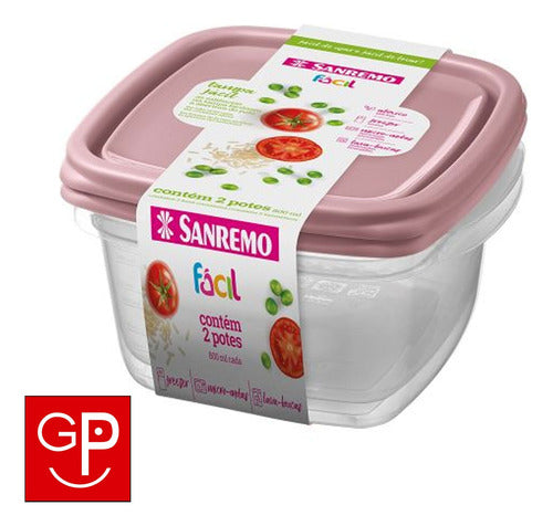 Sanremo Square Plastic Containers 200ml G P 1