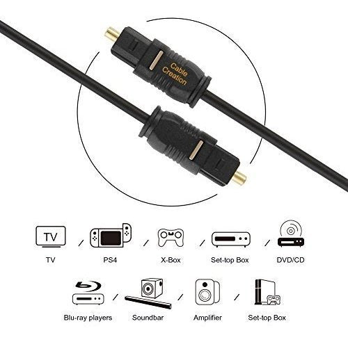 Cable De Audio Digital Óptico 15 Pies Cable Óptico S / Pdif 2