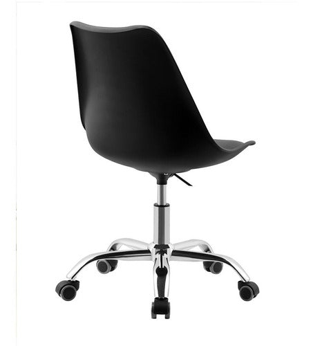 Vonne Black Tulip Office Chair with Wheels - Synthetic Leather 4