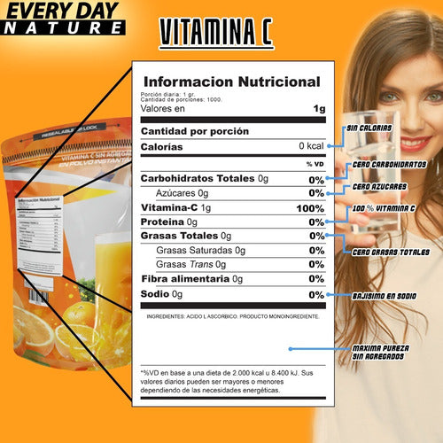 Every Day Nature Vitamin C Ascorbic Acid 2 Kg Pure Edn Everyday Premium 2