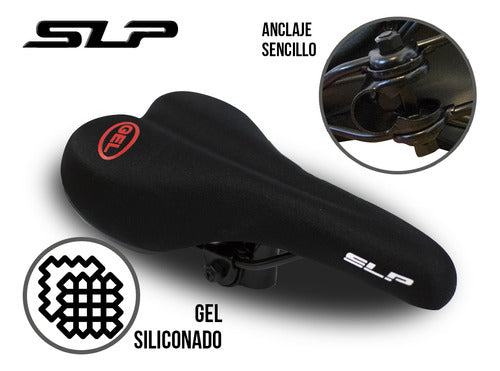 SLP Anti-Prostatic Gel Bicycle Seat MTB Wide Padded 3