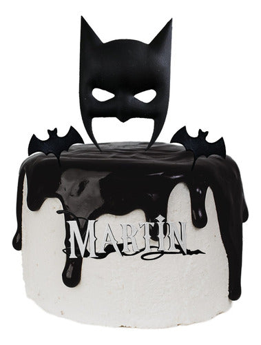 Estacion3DAR Combo Topper Torta Batman + 10 Minitopper Murcie + Nombre 2