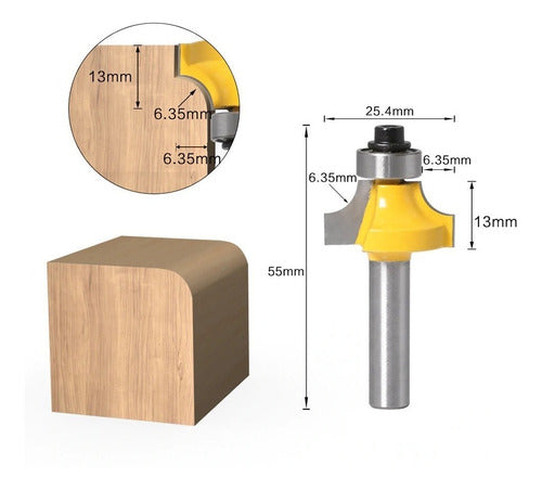Fresa Router Redondeado Radio 1/4 Vastago 1/4 1