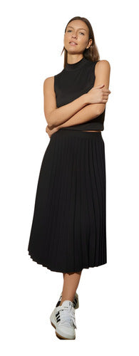 Elegant Trendy Pleated Crepe Skirt Deva 10