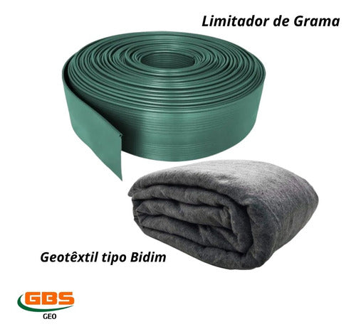 Kit Limitador Grama Separador 50 M Com Manta Bidim 20m² 1