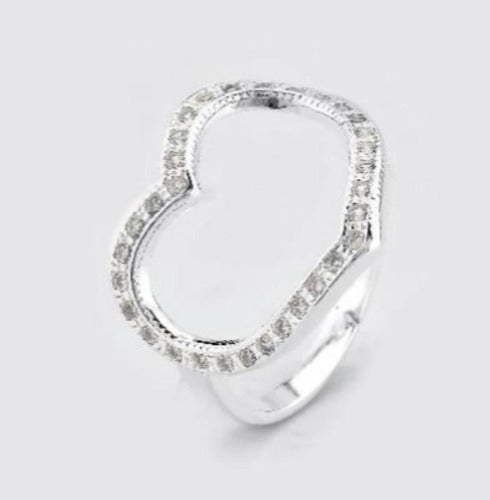 Inspira Anillo Corazón Grande En Plata 925 Y Zirconias 0