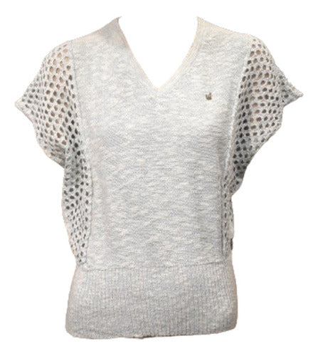 Kimuan V-Neck Knit T-Shirt with Open Back 0