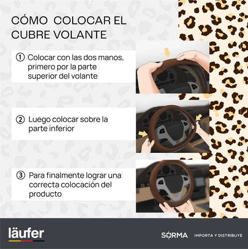 Läufer Animal Print Steering Wheel Cover for Women - PVC + TPE 6