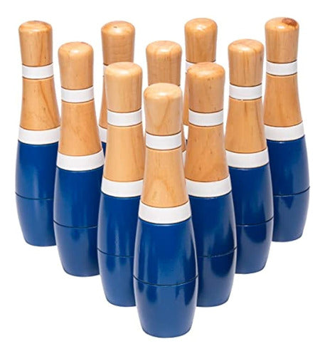 Hey! Play! Game Wooden Bowling Pins Set 6