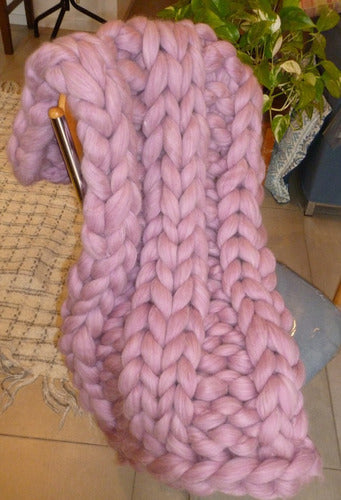 Handwoven Wool Throw Blanket - 1m x 0.54m 0