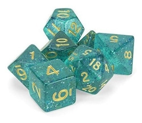 Wiz Dice Celestial Sea Juego De 7 Dados Poliedricos, Azul Tu 1