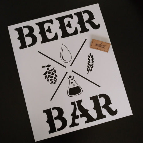 Noreste Ideas Stencil Wall Bar Beer Cerveza Deco 50x60 FRS1325 0