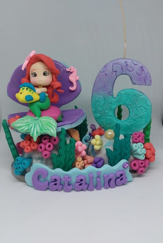 Mundo Aplique Personalized Little Mermaid Candle in Cold Porcelain 0