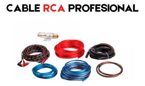 Kit De Cables 8 Gauge Portafusible Rca Potencia Woofer® 1